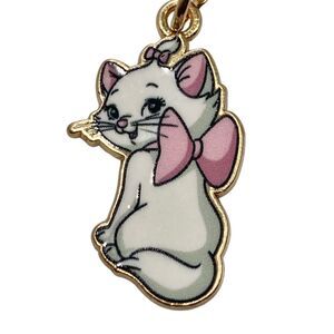Vtg Disney Marie Aristocats Cat Clip On Charm Zipper Pull Purse Bag Pink Bow